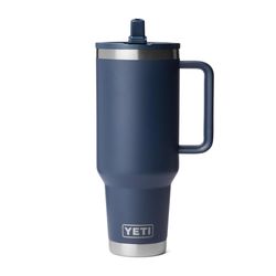 YETI Rambler 40 oz Navy BPA Free Travel Straw Mug