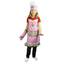 Mu Kitchen Sweet Stuff 1 pocket Multi-Colored Cotton Polka Dot Apron and Mitt Set