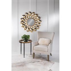 Tripar 36.2 in. H X 36.2 in. W Matte Gold Metal Starburst Mirror