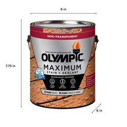 Olympic Maximum Semi-Transparent Semi-Gloss Redwood Natural Tone Oil-Based Acrylic Stain and Sealant