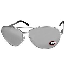 Siskiyou Sports College Georgia Bulldogs Sunglasses Unisex Silver Frame Gray Lens