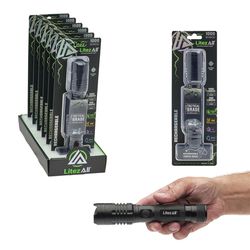LitezAll 1000 lm Black LED Rechargeable Rechargeable Flashlight 18650 Battery