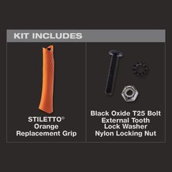 Stiletto 9 in. Rubber Replacement Grip Orange 1 pc