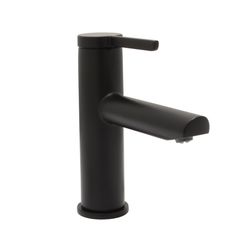 Huntington Brass Euro 2 Matte Black Modern Single-Hole Bathroom Sink Faucet 4 in.