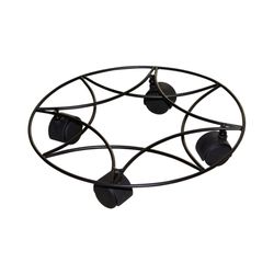 Austram Lotus 14 in. H X 14 in. W X 3 in. D Black Metal Plant Caddy