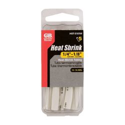 Gardner Bender 1/4 in. D Heat Shrink Tubing White 5 pk