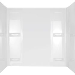 Delta Pro Series 57 in. H X 60 in. W X 32 in. L White Bathtub Wall Surround
