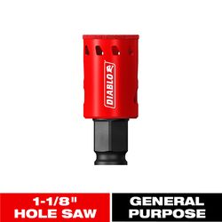 Diablo 1-1/8 in. Diamond Grit 5.52 in. L X 1/4 in. D Hole Saw