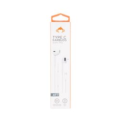 MonkeyZ Type C Earbuds - 4 FT Earpiece w/Microphone