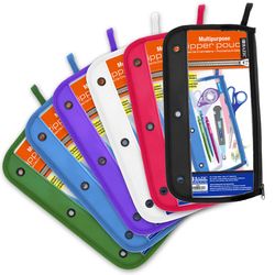 Bazic Products 6.5 in. H X 11.5 in. W X 0.25 in. D Pencil Pouch Assorted