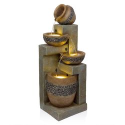 Alpine Polyresin Brown Fountain with LED Light
