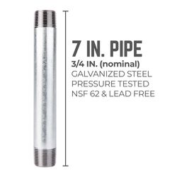 STZ Industries 3/4 in. MIP each X 3/4 in. D MIP in. Galvanized Steel 7 in. L Nipple