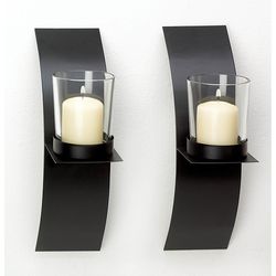 Gallery of Light 8 in. H X 2.375 in. L Black/Clear Glass/Metal Wall Sconces