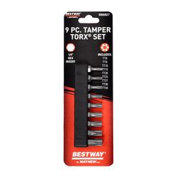 Mayhew Bestway Tamper Torx Screwdriver Bit Set S2 Tool Steel 9 pc