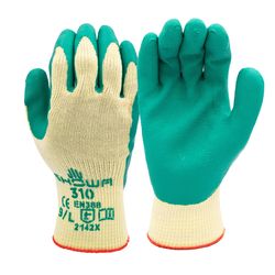 SHOWA ATLAS 310G Unisex Indoor/Outdoor Coated Gardening Gloves Green/Yellow S 1 pair