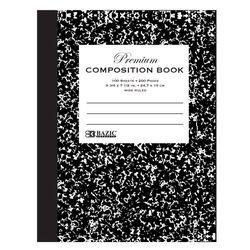 Bazic Products 9-3/4 in. W X 7-1/2 in. L Wide Ruled Stitched Black Premium Black Composition Book