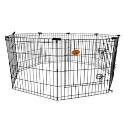 KennelMaster Small Steel Dog Crate Black 24 in. H X 62 in. W X 62 in. D