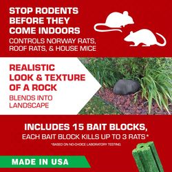 Tomcat Rockscape Bait Station and Bait Blocks For Mice and Rats 15 gm 1 pk