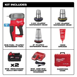 Milwaukee M18 2 in. Expansion PEX A Tool Head 2 in. D X 13.6 in. H X 4.25 in. W 9 pc