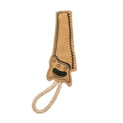 Territory For Dog Black/Natural Leather Saw Tug Squeak Dog Toy All Pet Sizes 1