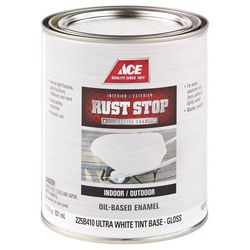 Ace Rust Stop Indoor and Outdoor Gloss Tintable Base Oil-Based Enamel Rust Prevention Paint 1 qt