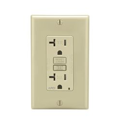 Leviton Decora 20 amps 125 V Ivory AFCI Outlet 5-20R 1 pk