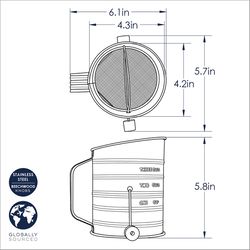 Nordic Ware 6 in. W X 6 in. L 4 in. Flour Sifter Silver 1 pc
