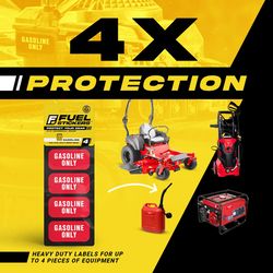 Fuel Stickers 1 in. H X 2 in. W Rectangle Red Fuel Sticker Label 4 pk