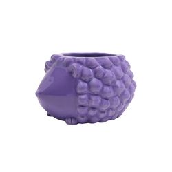 Chive Animal Planter 4 in. D Ceramic Hedgehog Succulent Pot Purple