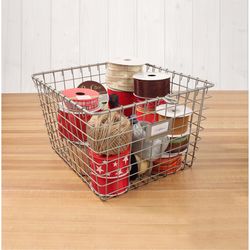 Spectrum 11.3 in. L X 13.8 in. W X 8 in. H Silver Storage Basket