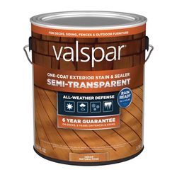 Valspar One-Coat Semi-Transparent Cedar Natural tone Water-Based Acrylic Stain and Sealer 1 gal