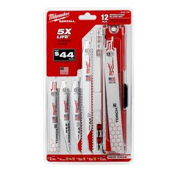Milwaukee Sawzall 6 and 9 in. Bi-Metal Demolition Reciprocating Saw Blade Set Multi TPI 12 pk
