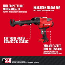 CRAFTSMAN V20 Lightweight Silicone Emulsion Caulking Gun