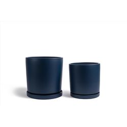 Momma Pots Gemstone Cylinder Porcelain Planter Set Midnight