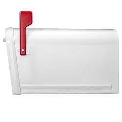 Architectural Mailboxes Oasis Classic 360 Classic Galvanized Steel Post Mount White Mailbox