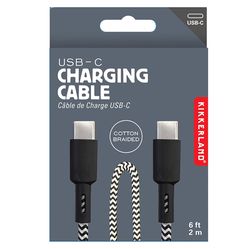 Kikkerland Black/White USB-C Charging Cable USB-C Cable For All Smartphones