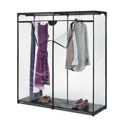 Whitmor 64 in. H X 60 in. W X 19-1/2 in. L Plastic Wardrobe Closet