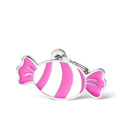 MyFamily Food Pink/White Candy Aluminum Dog Pet Tags Medium
