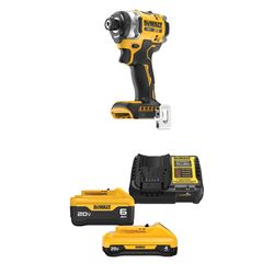 DEWALT 20V MAX* XR 3-Speed 1/4 in. Impact Driver with 20V MAX* 4 Ah and 6 Ah Battery & Charger Kit