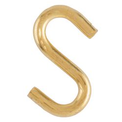 Ace Medium Bright Brass Green Brass 1 in. L Heavy S-Hook 15 lb 4 pk