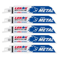 LENOX METALWOLF 6 in. Bi-Metal WAVE EDGE Reciprocating Saw Blade 14 TPI 5 pk
