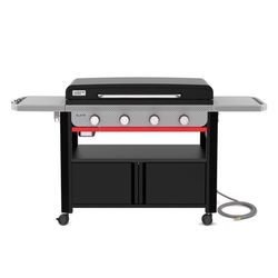 Weber Slate 36 w/Cabinet 4 Burner Natural Gas Outdoor Griddle Black