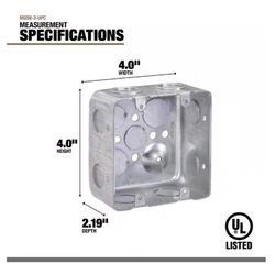Southwire Old Work 30.3 cu in Square Galvanized Steel 2 gang Switch Box Gray
