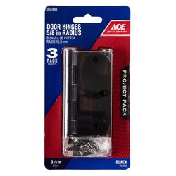 Ace 3-1/2 in. L Black Residential Door Hinge 3 pk