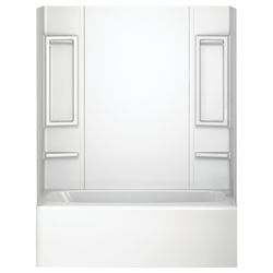 Peerless Galiant 80 in. H X 60 in. W X 31 in. L White Bathtub Wall Surround