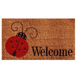 Home & More 1.42 ft. W X 2.42 ft. L Multi-color Ladybug Welcome Coir Door Mat