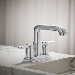 Kohler Envelu Polished Chrome Modern Centerset Bathroom Sink Faucet 4 in.