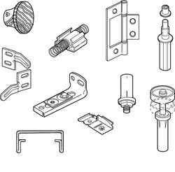 Prime-Line 72 in. L White Steel Hardware Kit 1 pk