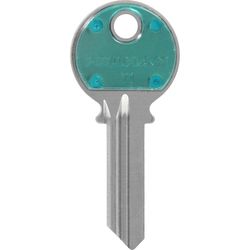 HILLMAN ColorPlus Traditional Key House/Office Key Blank Single Green/Silver