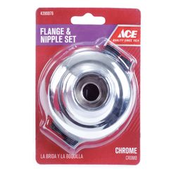 Ace Chrome Flange and Nipple Set